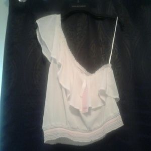 One shoulder  white crop top